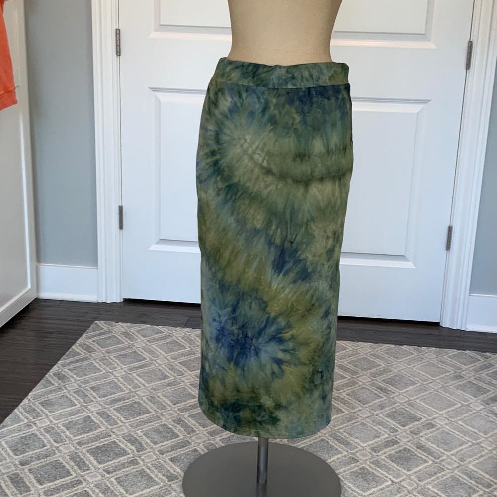 Tie-Dye Green and Blue Women's Skirt